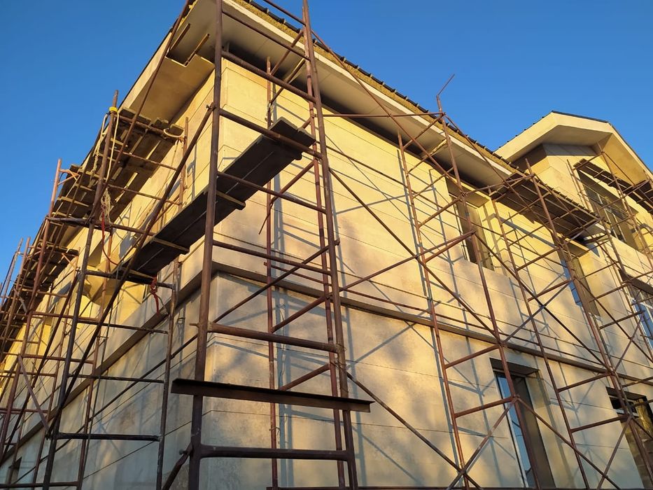 Монтаж фасадных работ, травертин , ФЦП