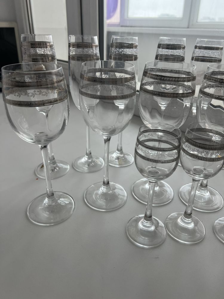Фужеры хрустальные набор для шампанского вина и водки