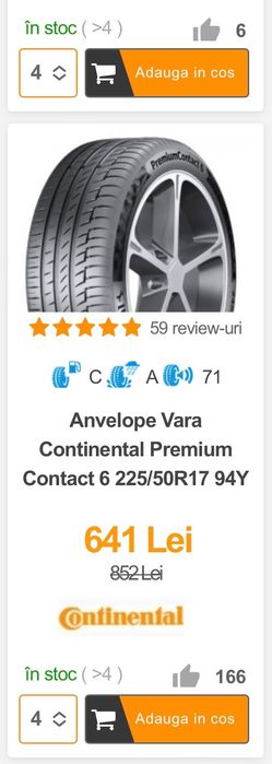 Jante Originale BMW cu anvelope Continental 17”