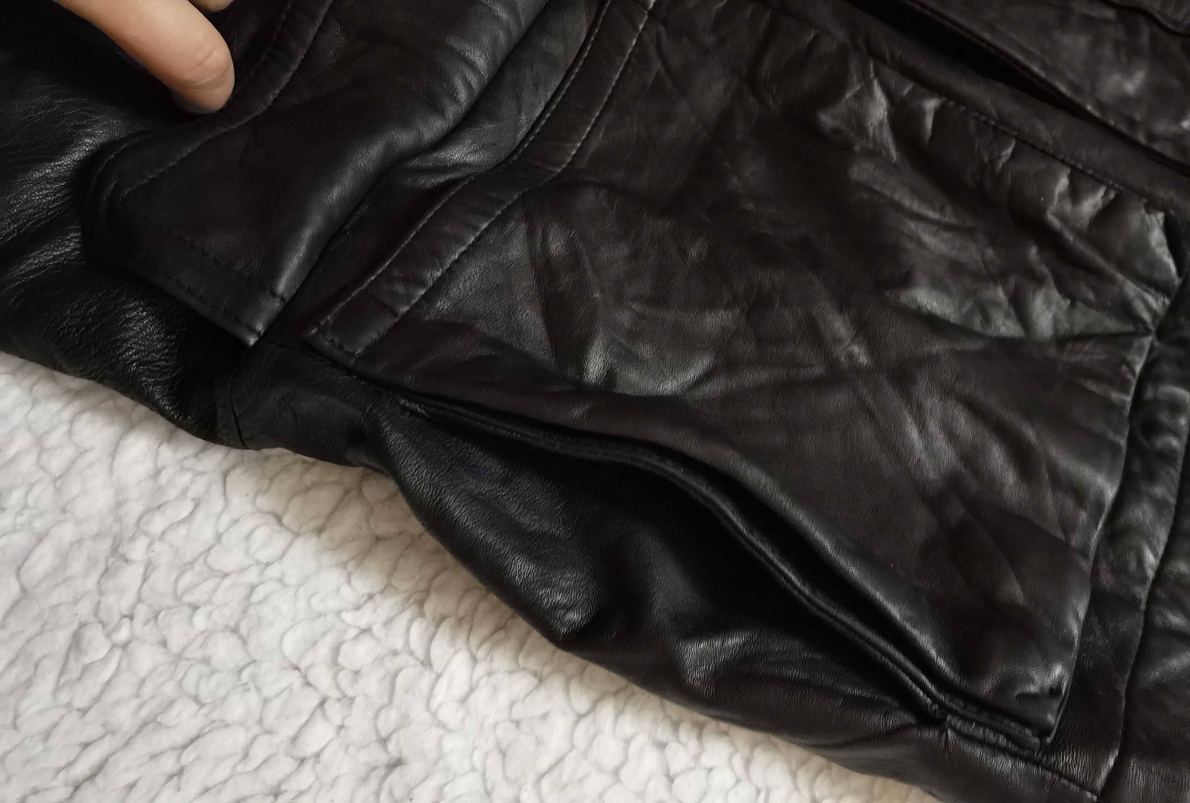 Jacheta neagra barbati piele 8 buzunare DANIEL HECHTER geaca strada