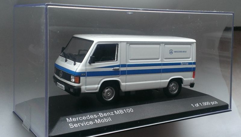 Macheta Mercedes-Benz MB100 Service Mobil 1982 - Whitebox 1/43