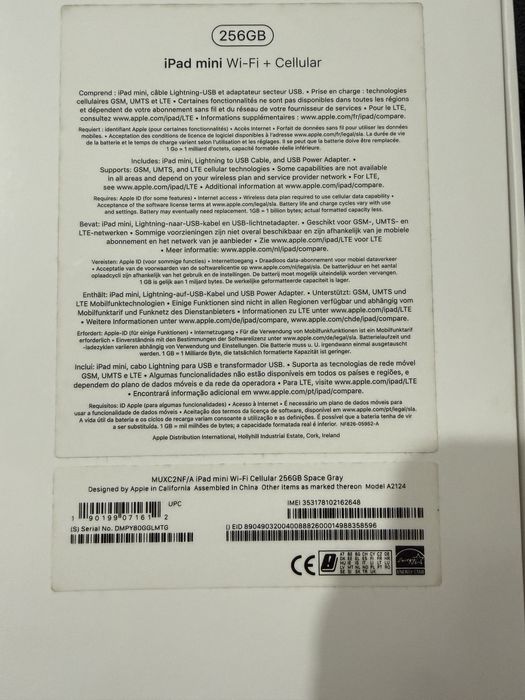 Ipad mini 256Gb + cellular
