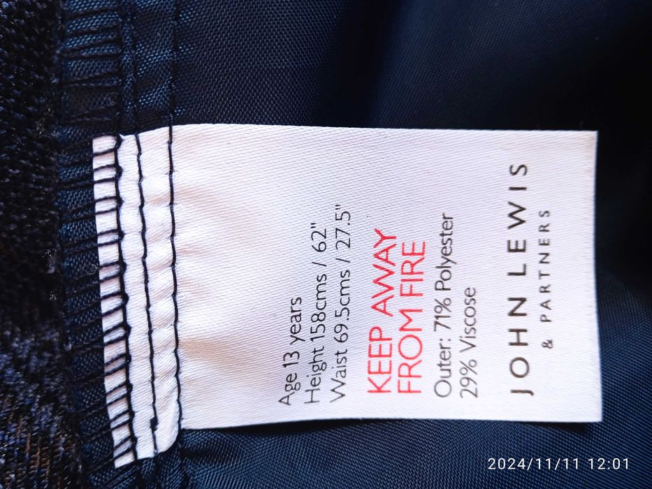 Официален Панталон John Lewis , за момче 13г , 158см, нов