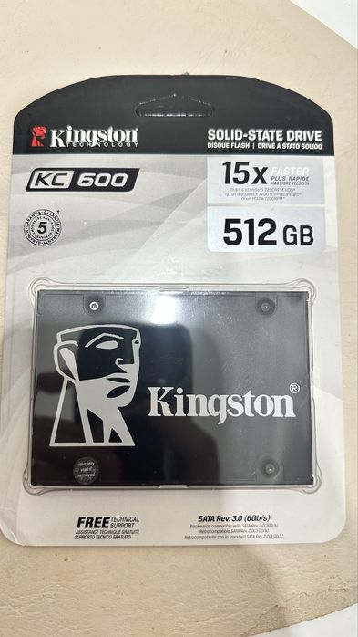 SSD Kingston KC600 512GB SATA III (новый, запечатан)