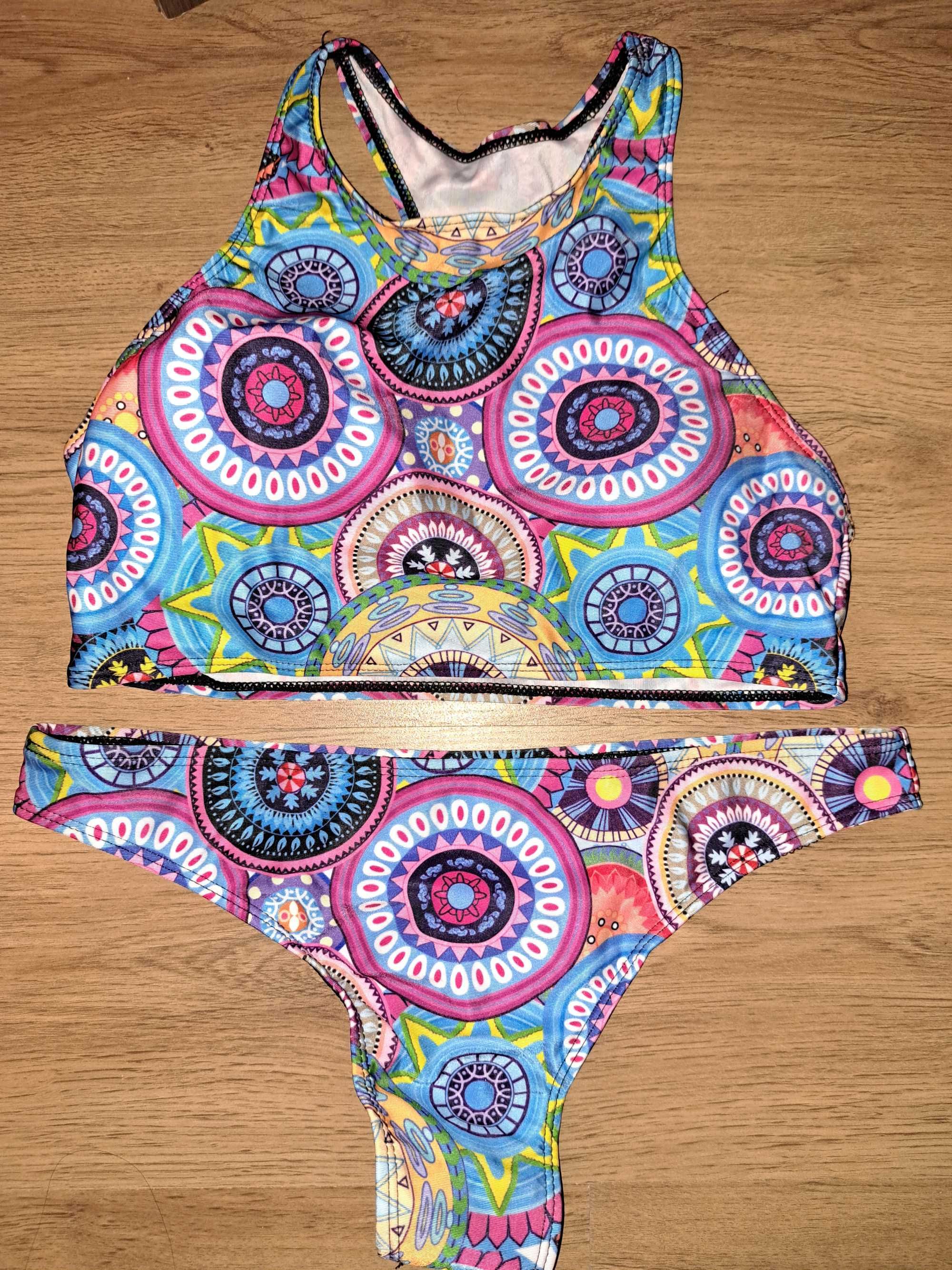 Costum de baie cu bustiera imprimeu mandala