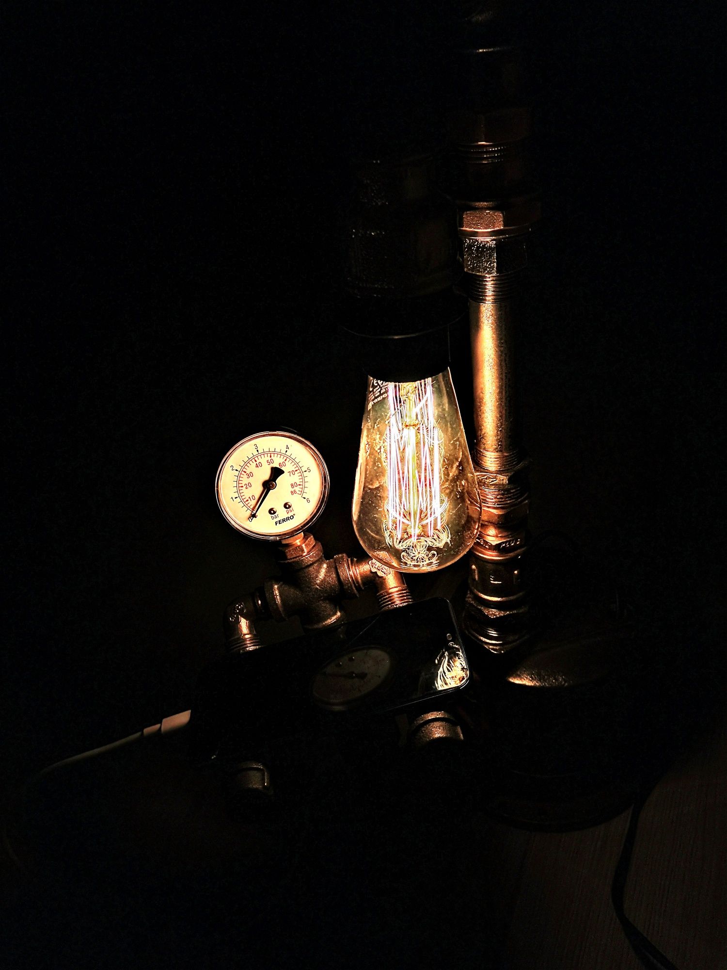 Vand lampa steampunk/industiral