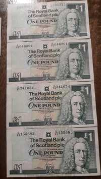 One Pound Scotish STERLING bancnote colecție.