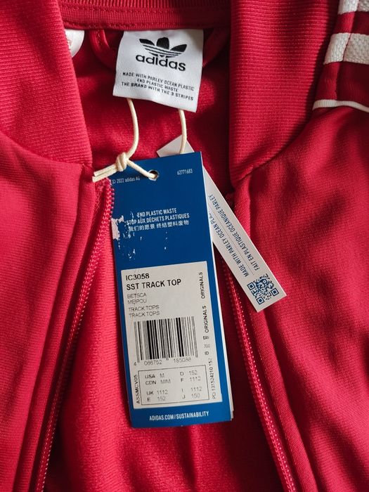 Детско горнище Adidas, анцунг, Track Top, червен, размер М