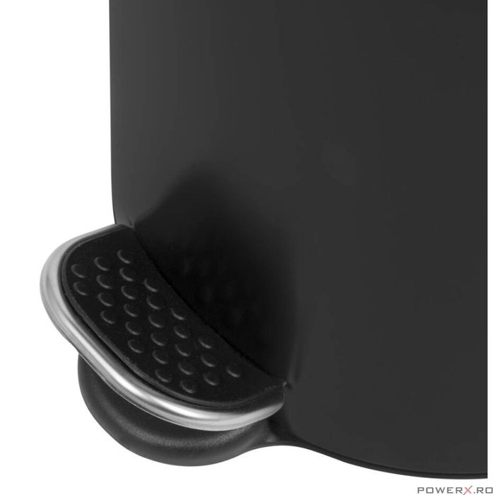 Cos de gunoi cu pedala si capac soft-close, capacitate 5 litri, negru,