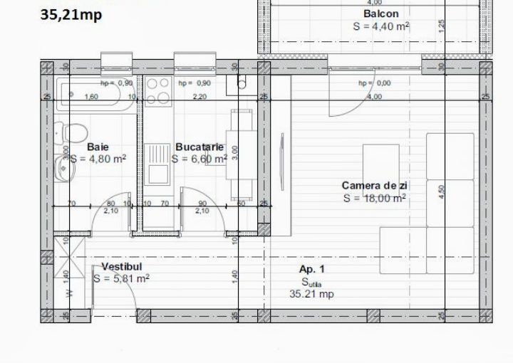 Proprietar închiriez apartament cu o cameră cu loc de parcare