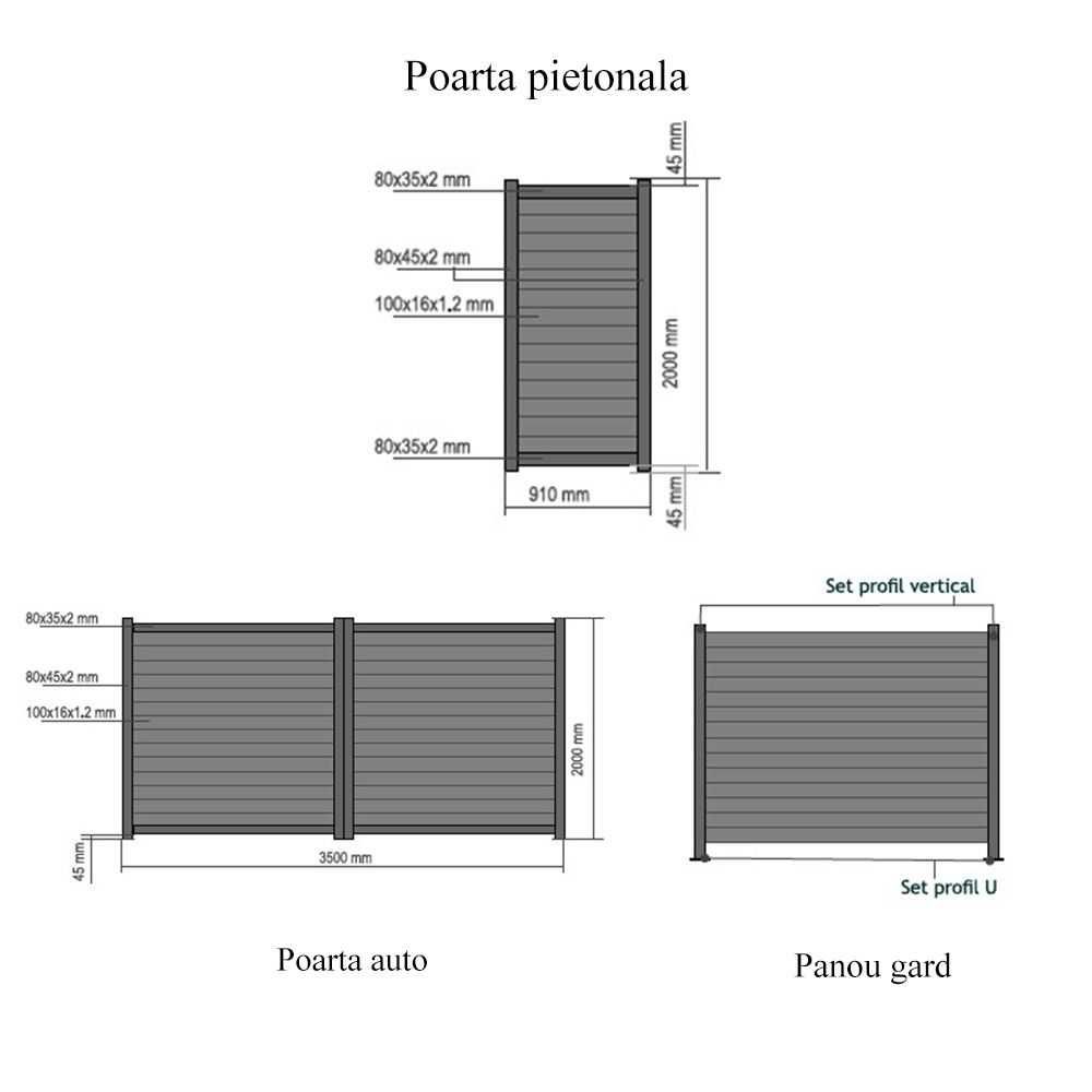 Poarta aluminiu - Model Forza