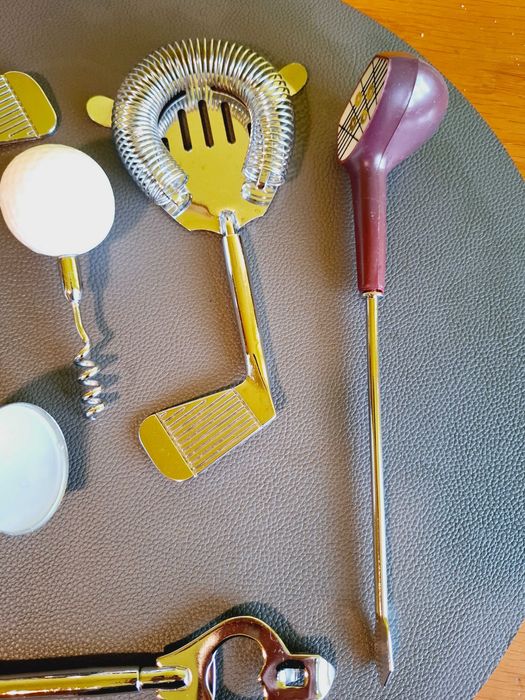 Golf player gift Mini Golf Club Chrome Barware Set of 6