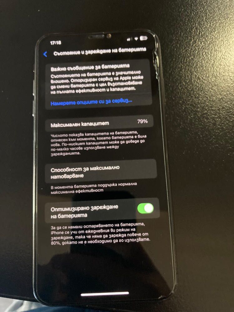 Айфон XS MAX работи без забележки само е стчупен отзад стъклото