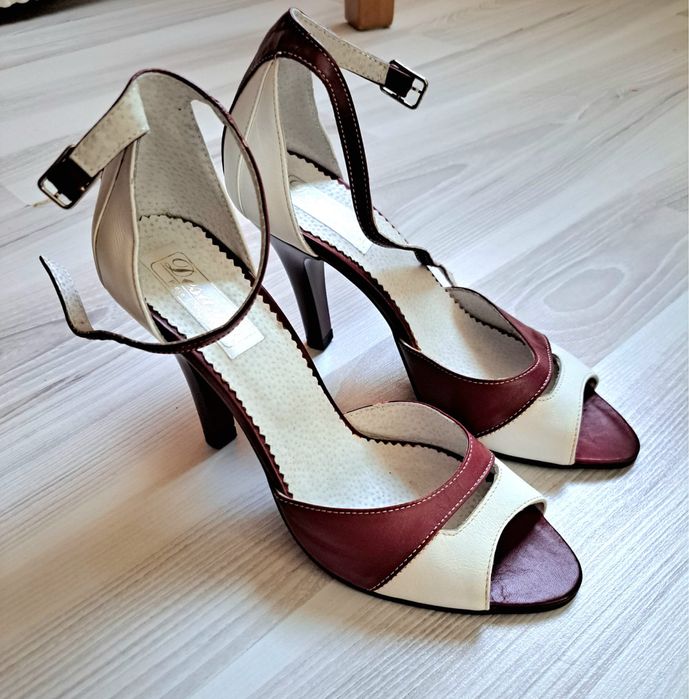 Pantofi retro, piele naturala