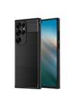 Husa Silicon Samsung S22/S23/S24/S25 PLUS Ultra Slim Neagra Carbon AF