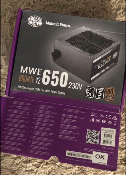блок питания Cooler Master MWE Bronze V2 650W.