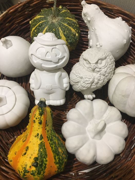 Тыква декор гипс Хэллоуин  Halloween витрина мастер классы заготовки