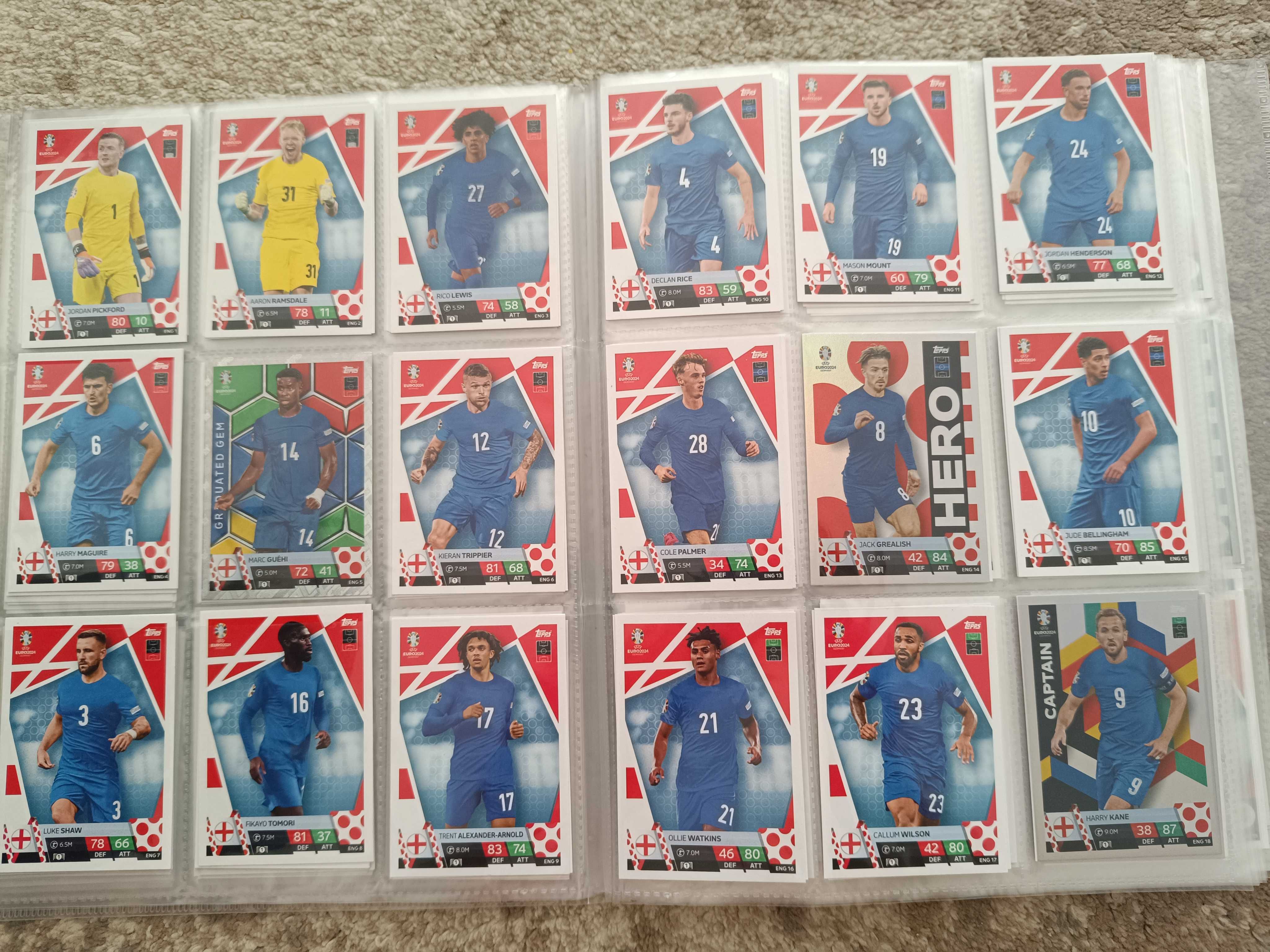 Vand album cu colectia de carduri de baza completa Topps Euro 2024