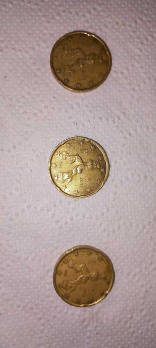 3 monede  20 euro cenți 2002