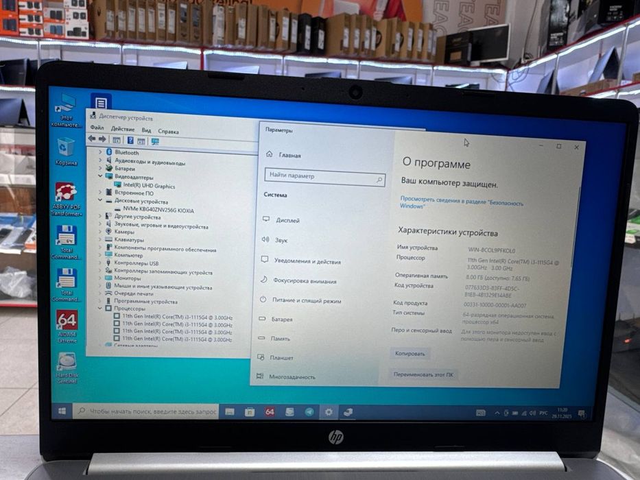 HP Core i3-11avlod ddr4 8/256 SSD Nvme holati ideal