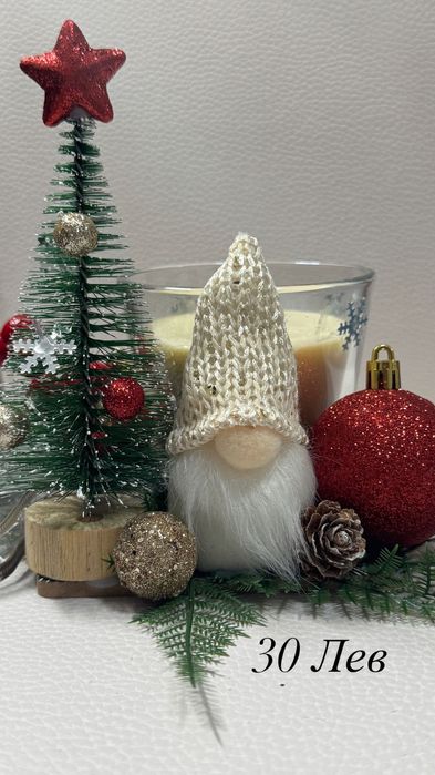 ръчно изработена коледна свещ