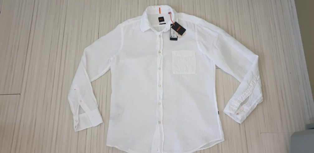 Hugo Boss  Len /100 %  Лен  Regular Fit / M НОВО! ОРИГИНАЛ! Мъжка Риза