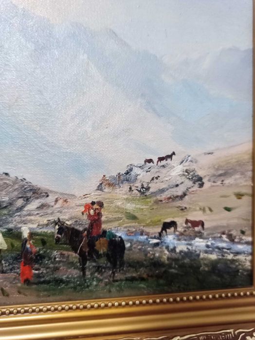 Страхотна картина маслени бои върху платно Курмангазы Акашевич Акашев