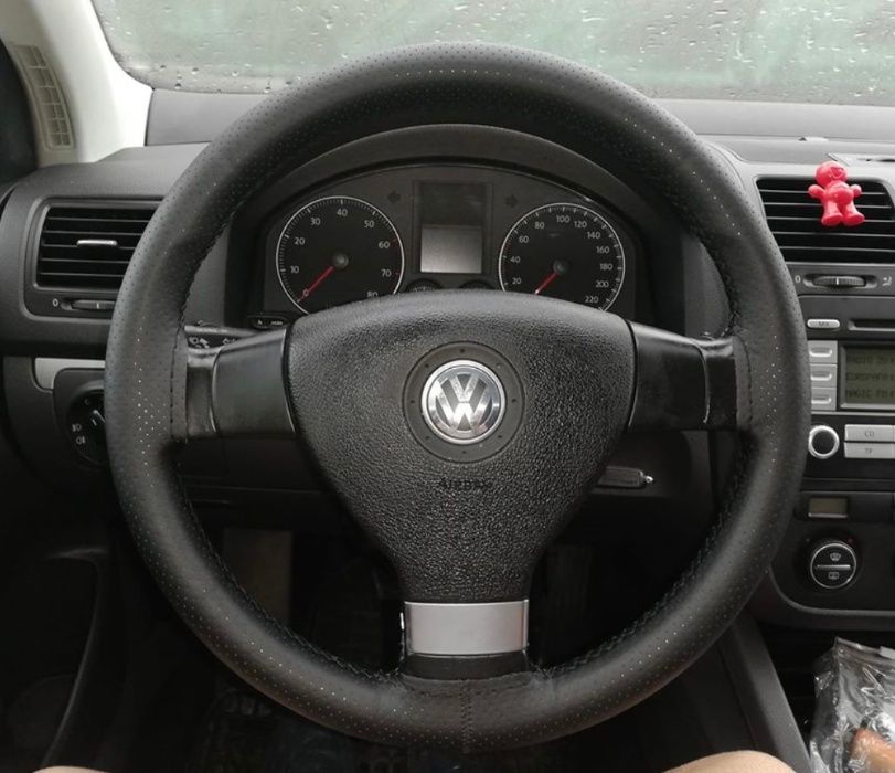 Husa volan piele naturala neagra d=37/38cm