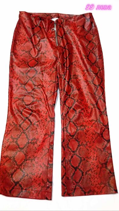 Арт принт панталон цвят Бургунди внос от Венеция Италия
