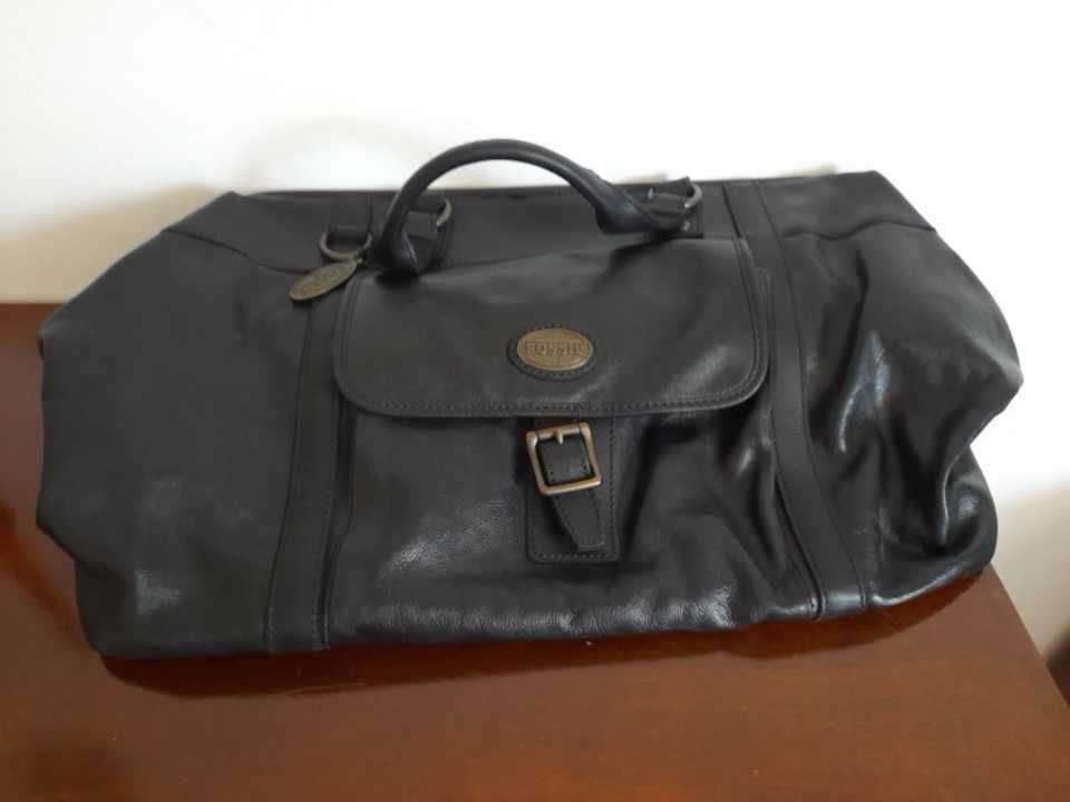 Geantă de călătorie Fossil originală – piele naturală, vintage, unicat