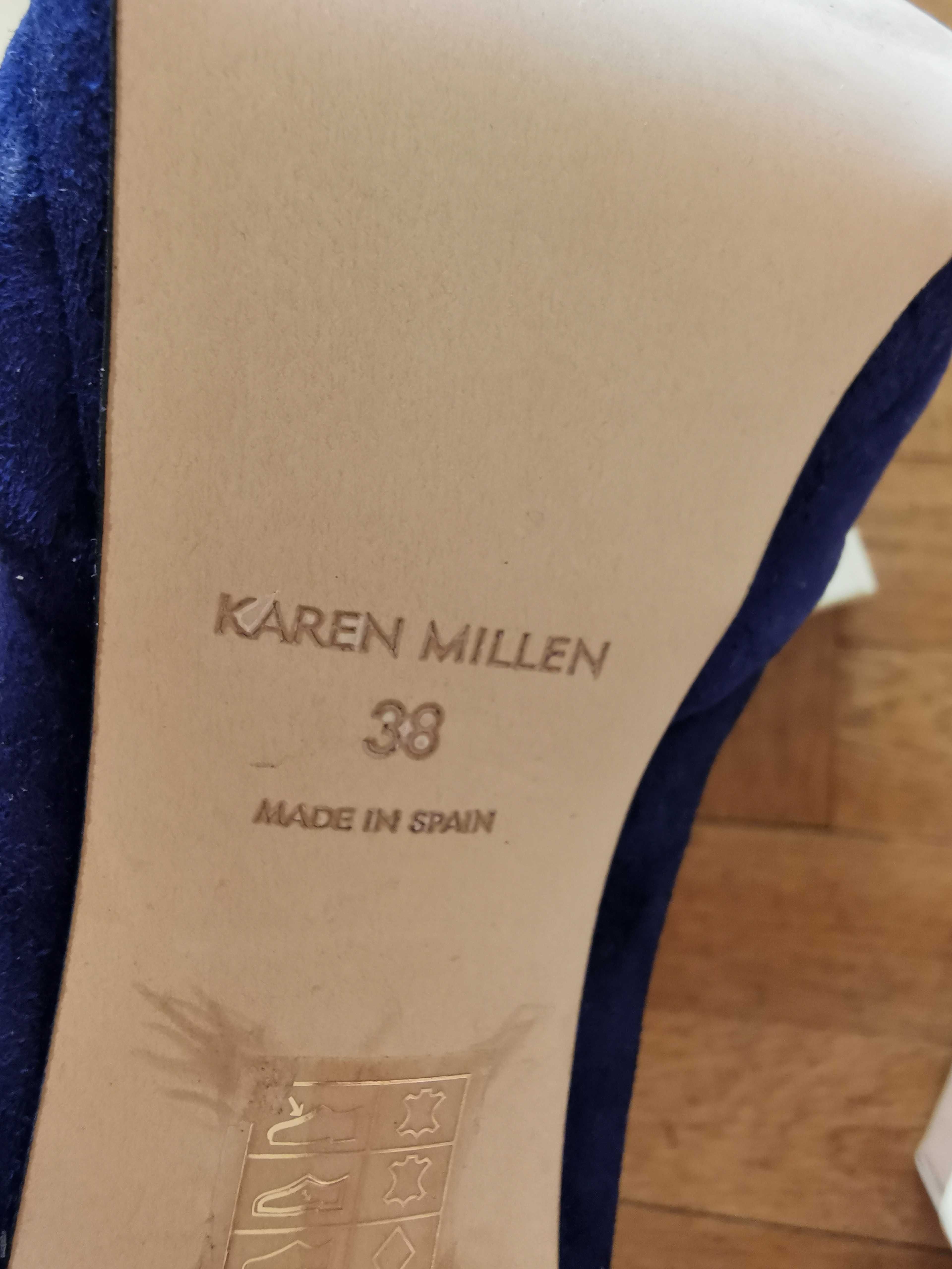 Обувки висок ток, Karen Millen, 38 номер, НОВИ, Navy Blue цвят