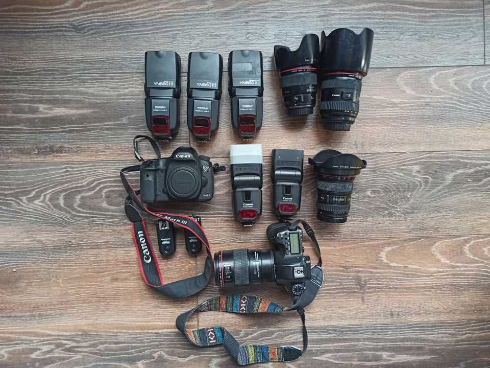 Sistem Canon cu obiective foto și blitz