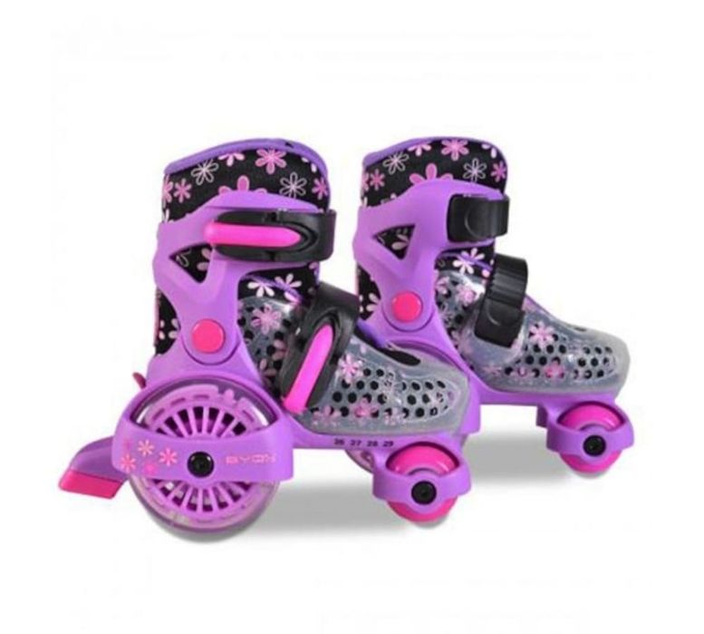 Детски кънки Byox, лилав, XS, номер 26-29, светещи колелца