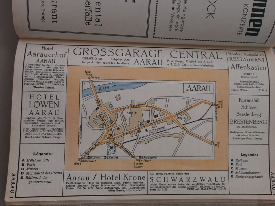 Антика 1933 Пътеводител Швейцария (за Автомобилисти)