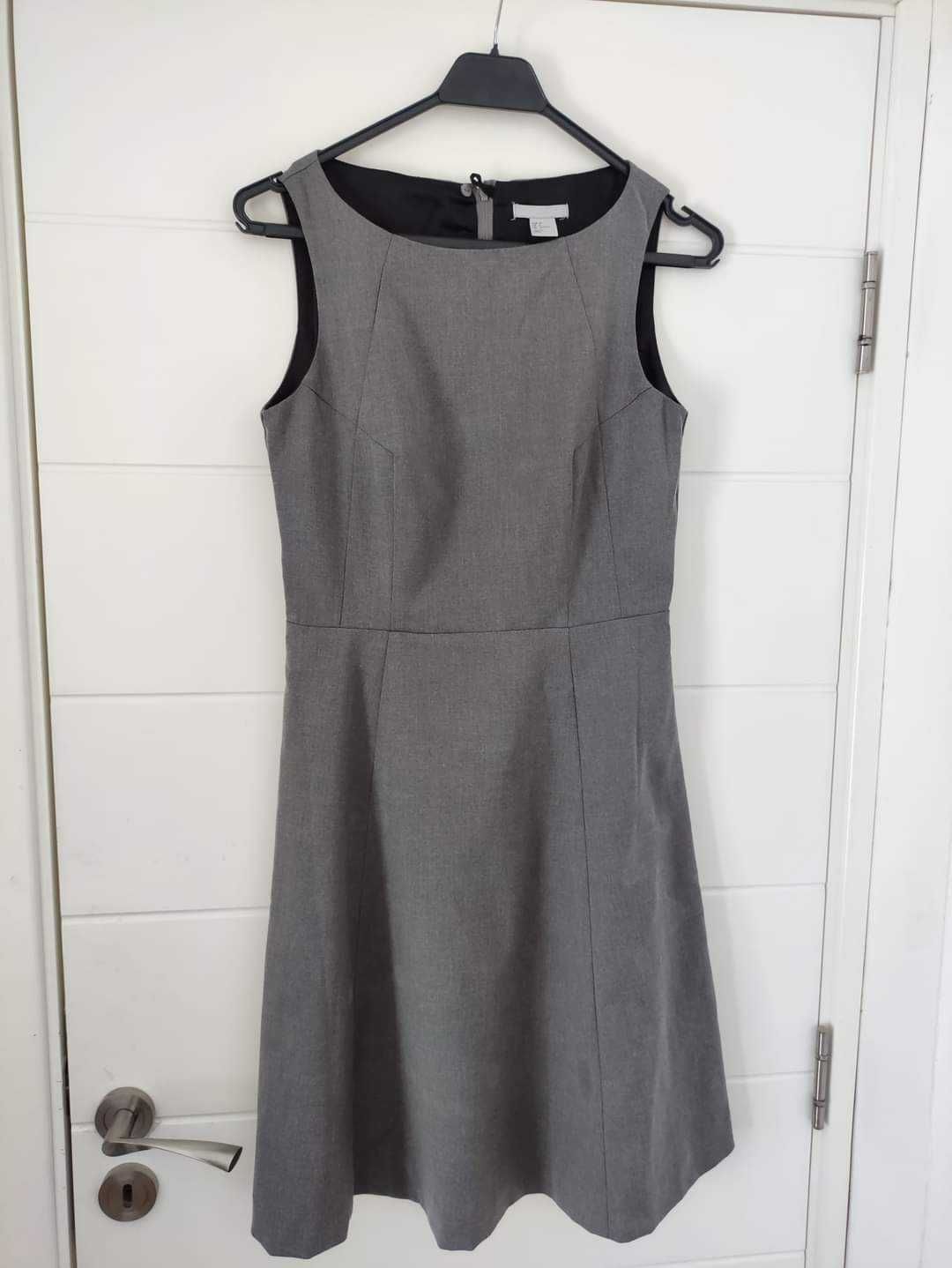 Елегантна рокля H&M, в сиво, р-р 36
