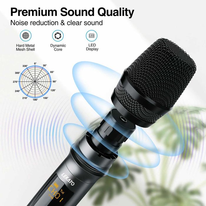 Професионални микрофони LEKATO K380S 2.4G безжичен комплект