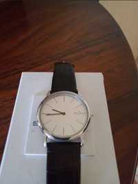 ручные часы производства skagen м-858xlslc, тонкие кожанный браслет.