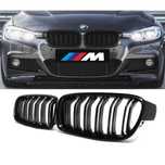 Set 2 grile duble M negru lucios BMW Seria 3 F30 F31 2012-2018