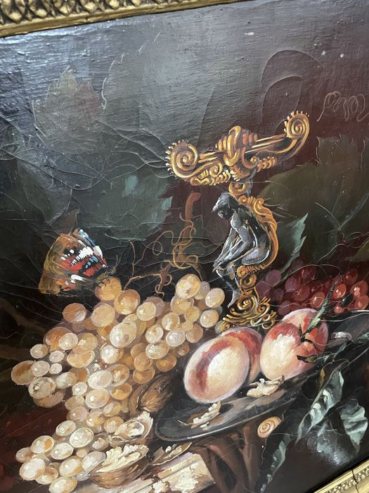 Tablou Vechi Natura morta cu fructe , Semnat