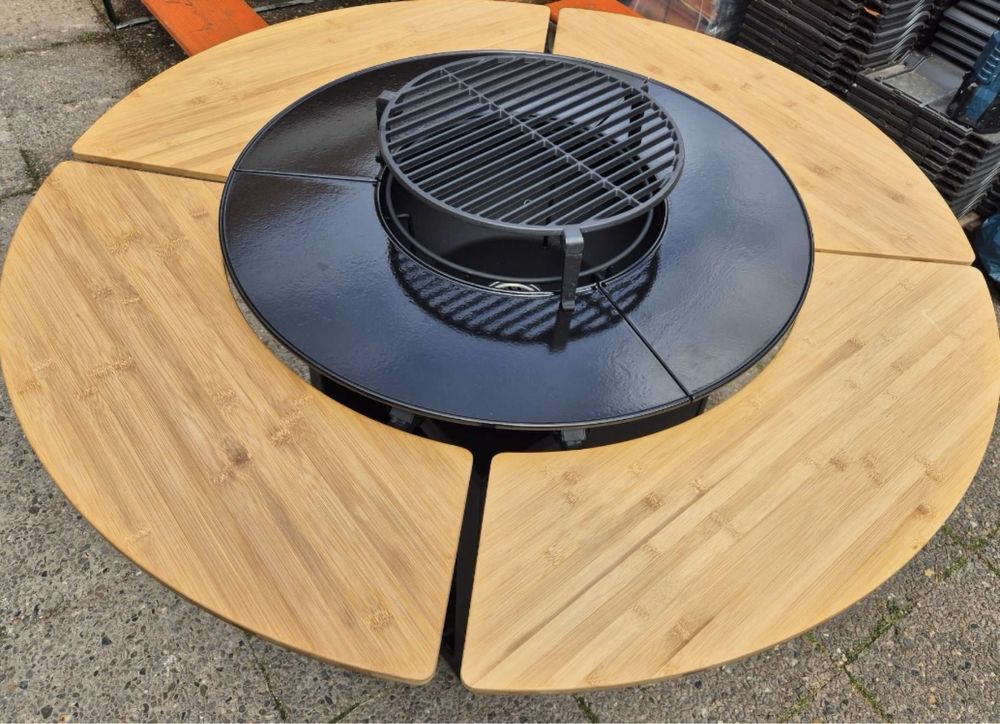 Gratar cu plita otel firepit