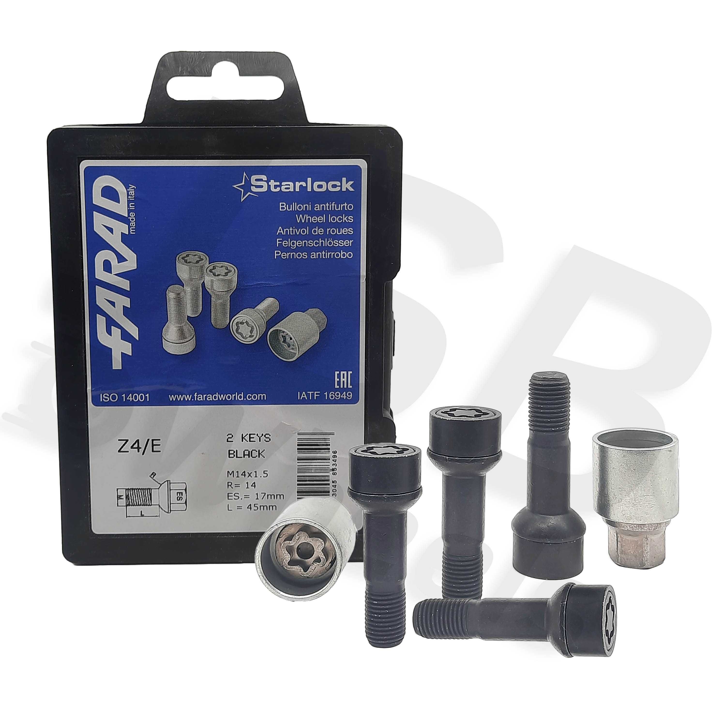 Set prezoane antifurt negre Starlock cu 2 chei M14x1.5 Mercedes