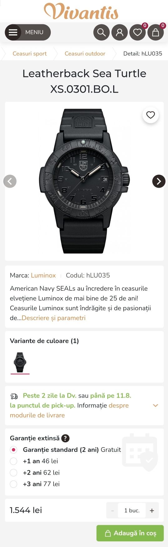 Ceas Original Luminox Leatherback Sea Turtle XS.0301.BO.L