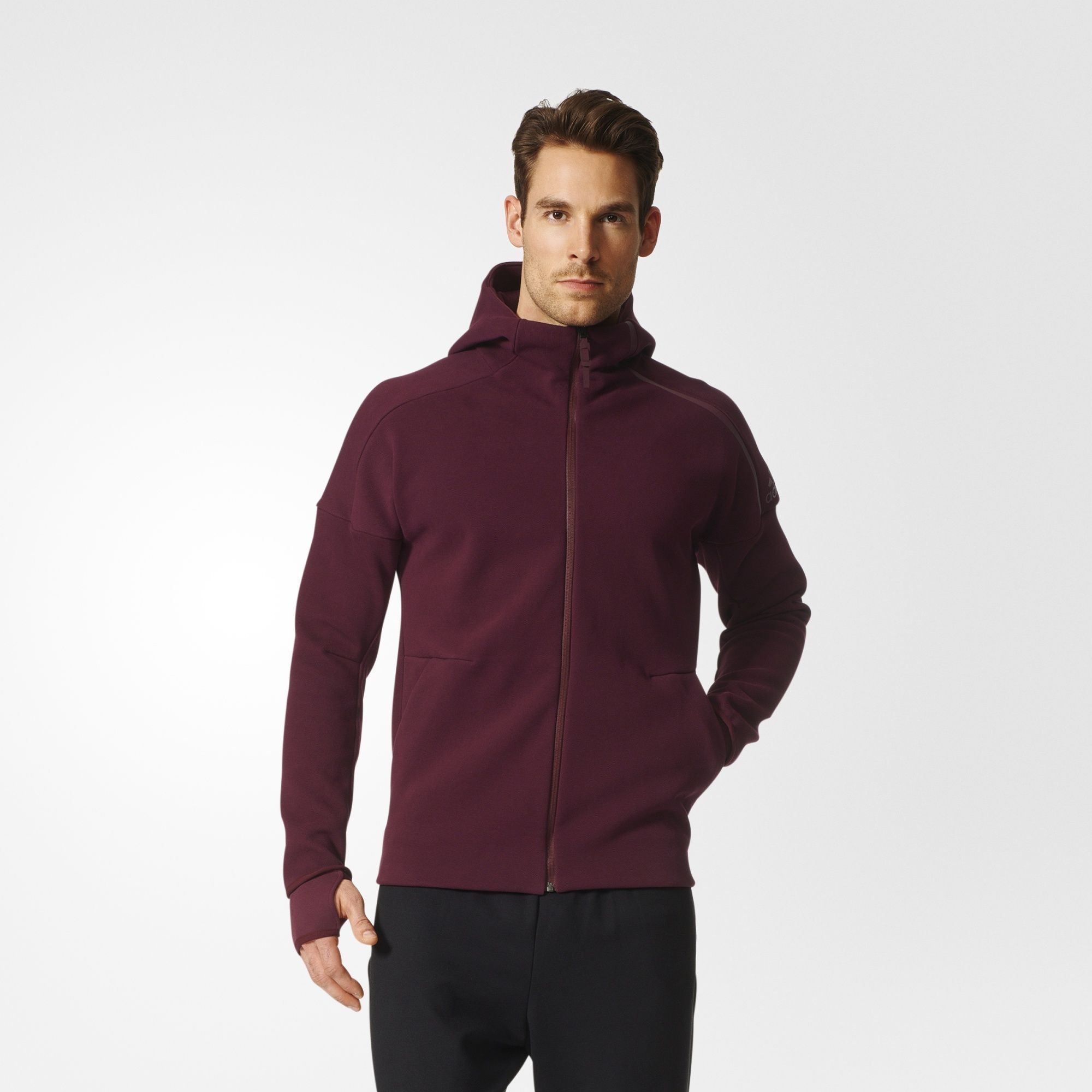 Hanorac original ZNE adidas hoodie Burgundy impecabil