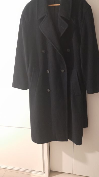 Palton lung damă,Lână & Cashmere Bleumarin