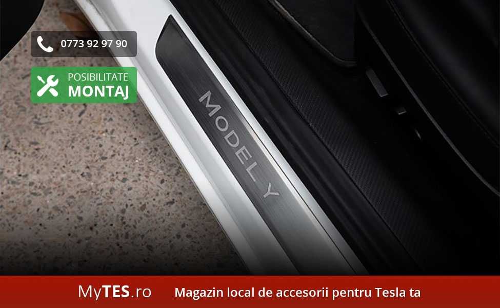 Ornamente INOX praguri (argintii / negre / carbon) - Tesla Model Y