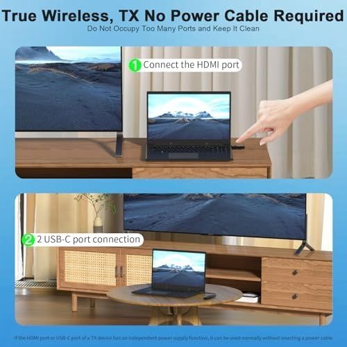 Wireless HDMI Transmitter and Receiver, HDMI Wireless Extender Full HD