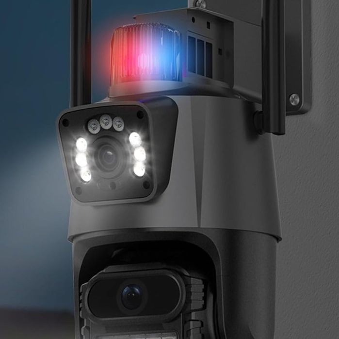 Camera Supraveghere Exterior Dubla, UHD, Rotativa, Wifi, Wireless