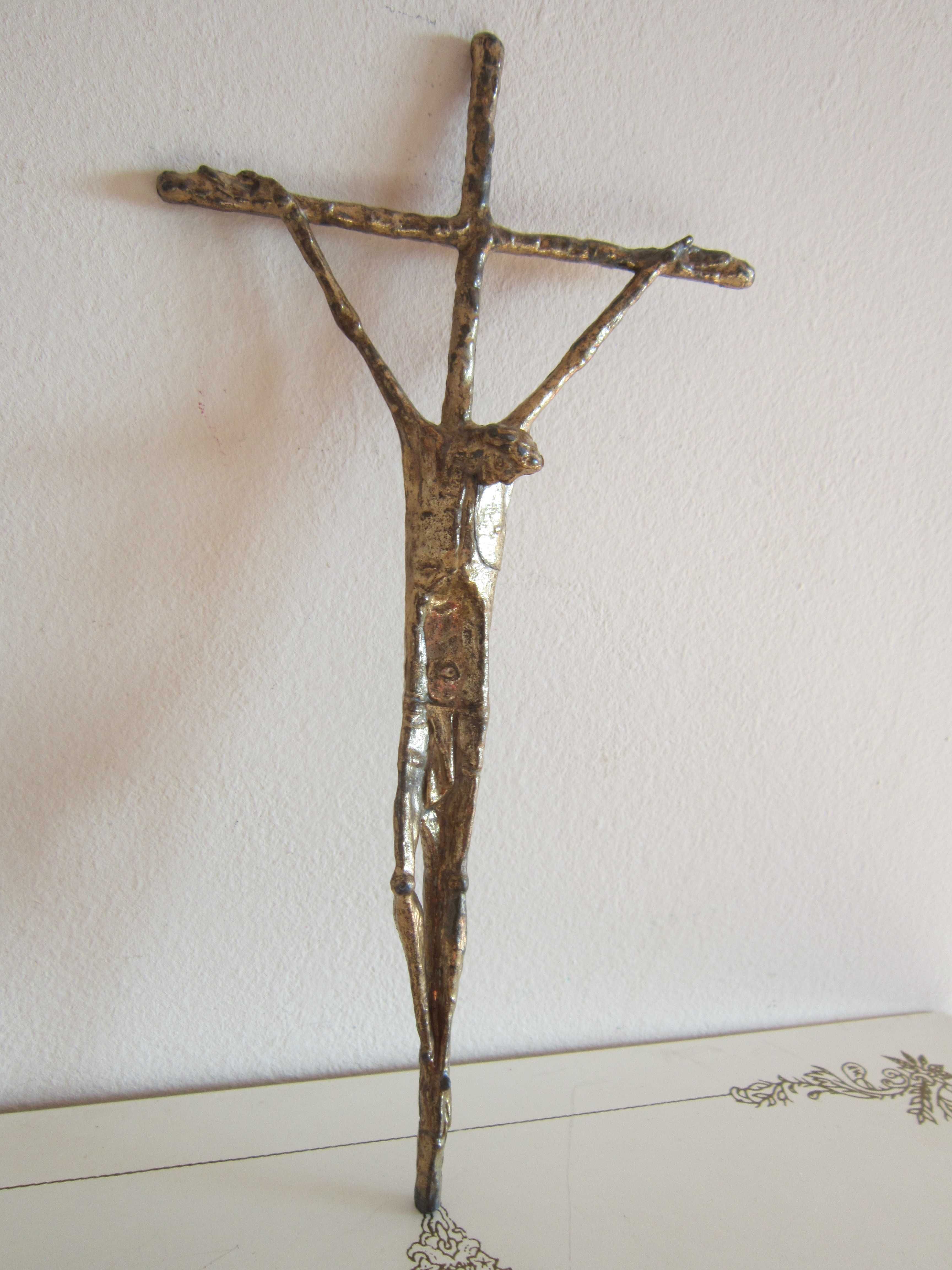 cadou rar Crucifix sculptura bronz colectie Huber Erwin 1983