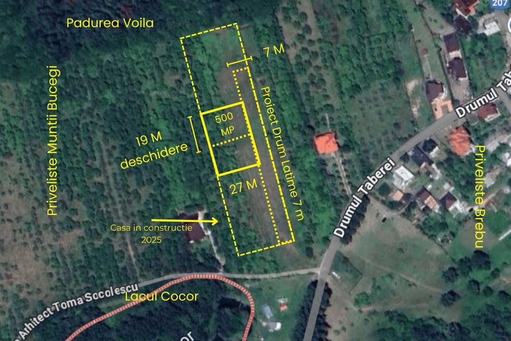 Teren intravilan 500 mp Campina zona premium cu Privelisti panoramice