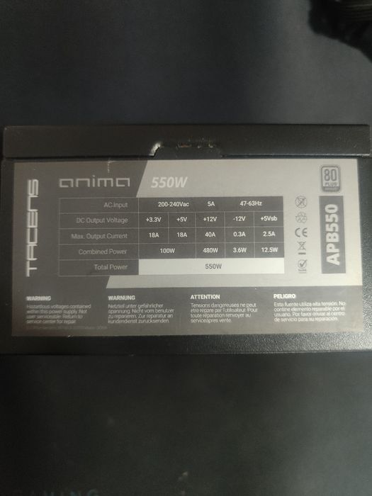 Sursa Tacens Anima APB550 ATX